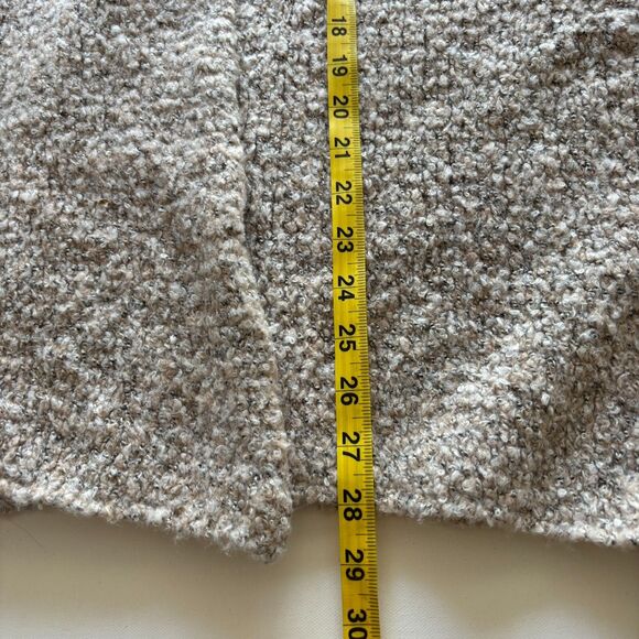 Free People Cardigan Women Large Tan BFF Marled Knit Oversized Open Front Boucle - Picture 5 of 14